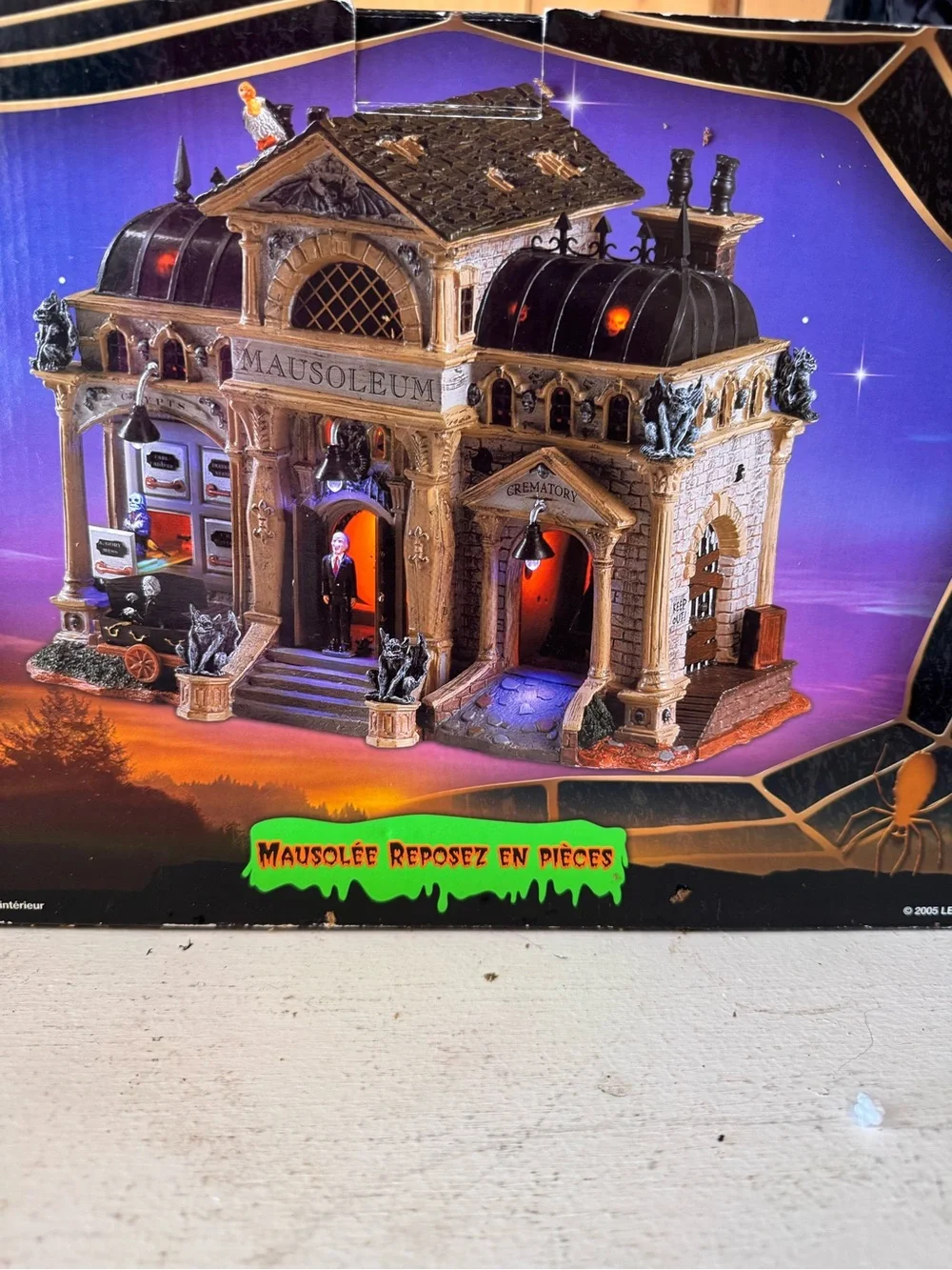 Lemax Halloween Mausoleum Decoration in Tan, Black, Brown